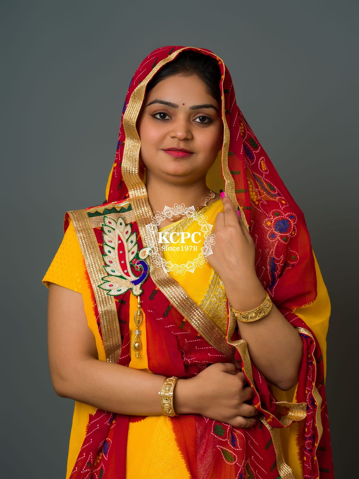 Rajasthani Semi Georgette Marwadi odhna stole,ZHR