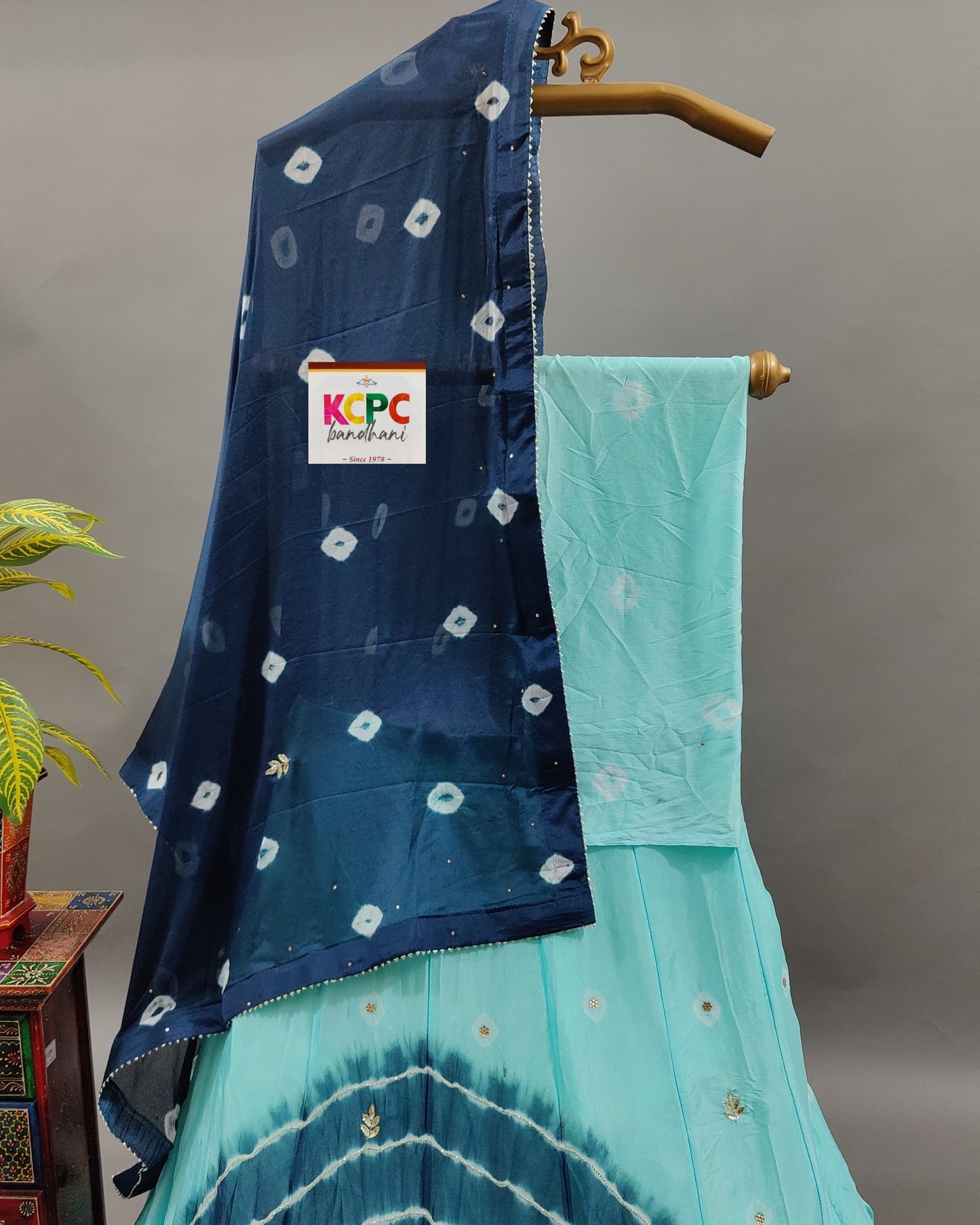 KcPc Latest New Launch Chinon Rajasthani lahariya bandhej design With Katdana Gotapatti Work Lehenga set,RAJ