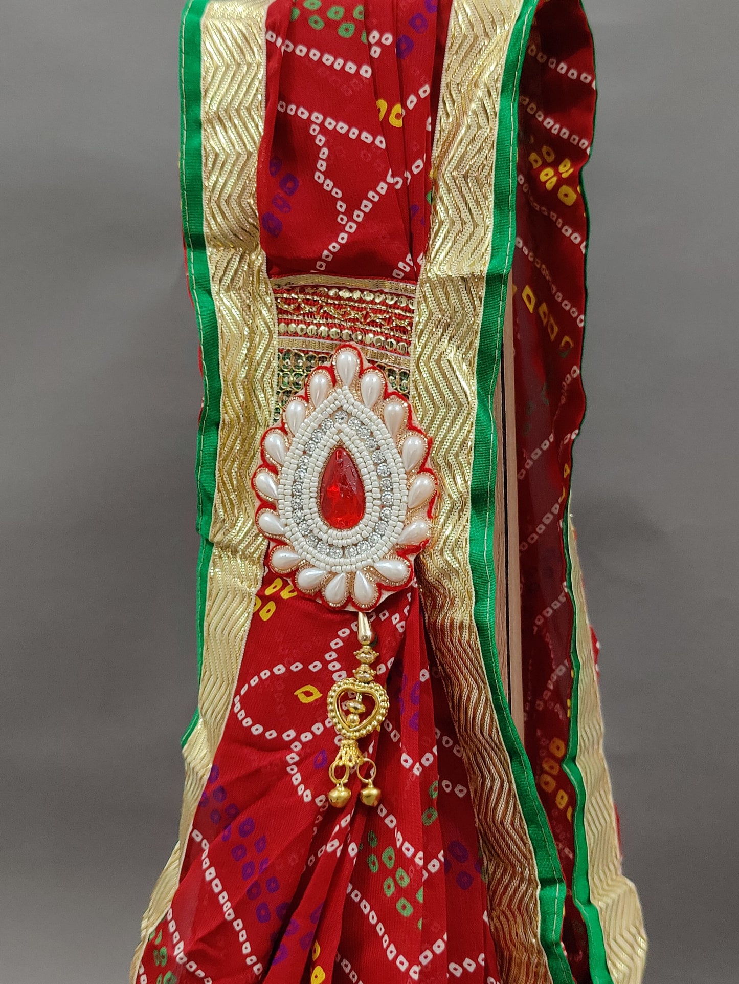 KcPc New Marwadi Mos chiffon chunri broach Stole
