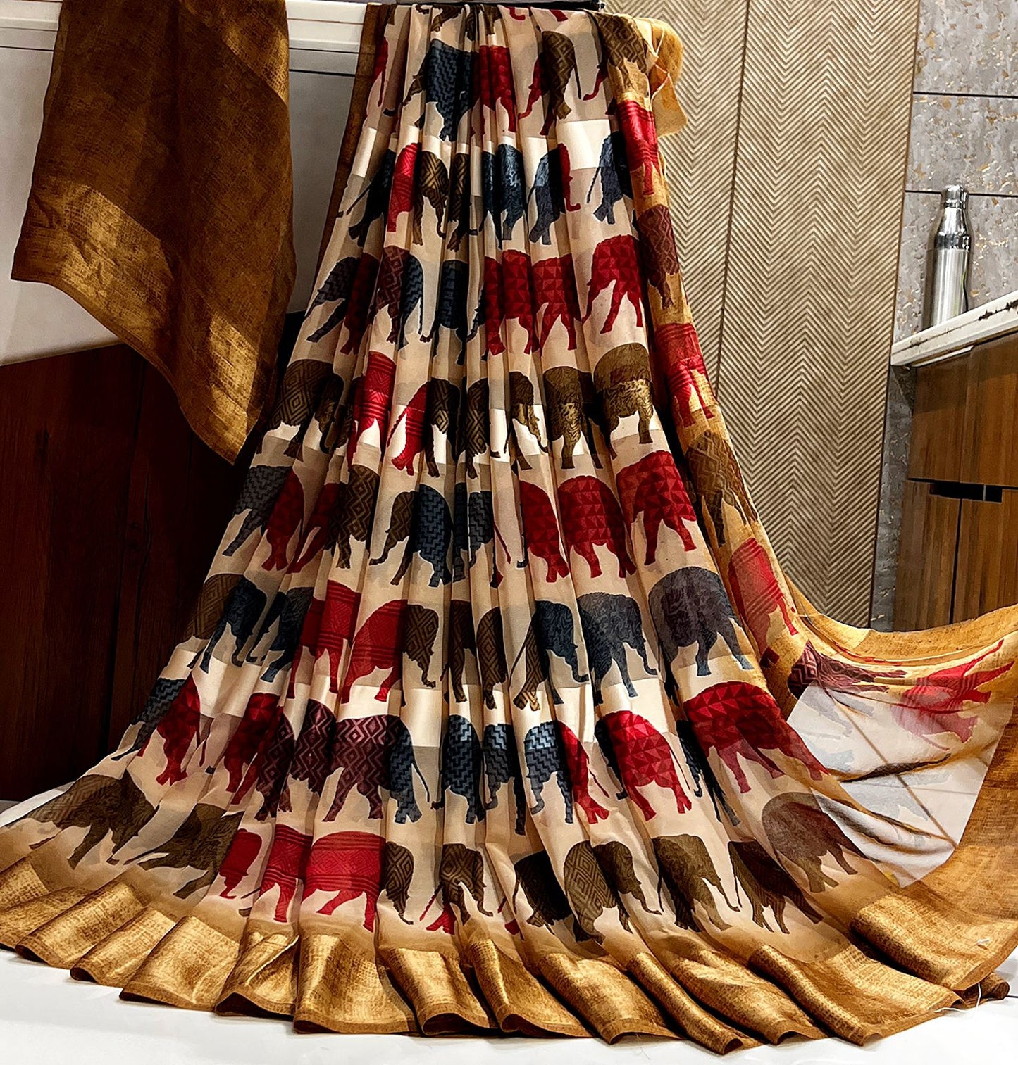 Sattin patta saree