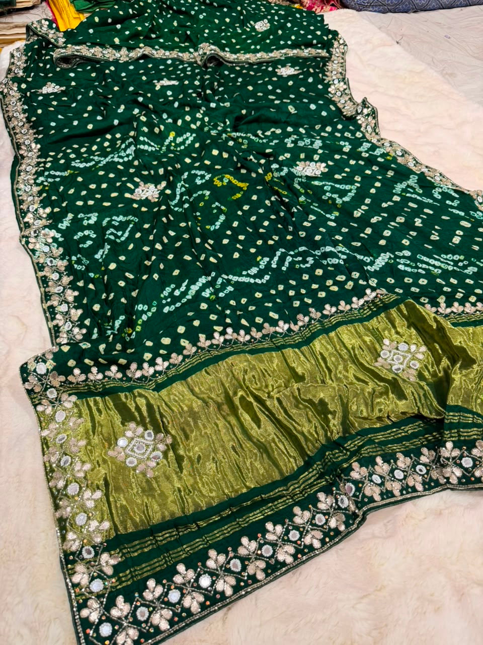 Heritage Pure Gajji Silk Bandhej Saree