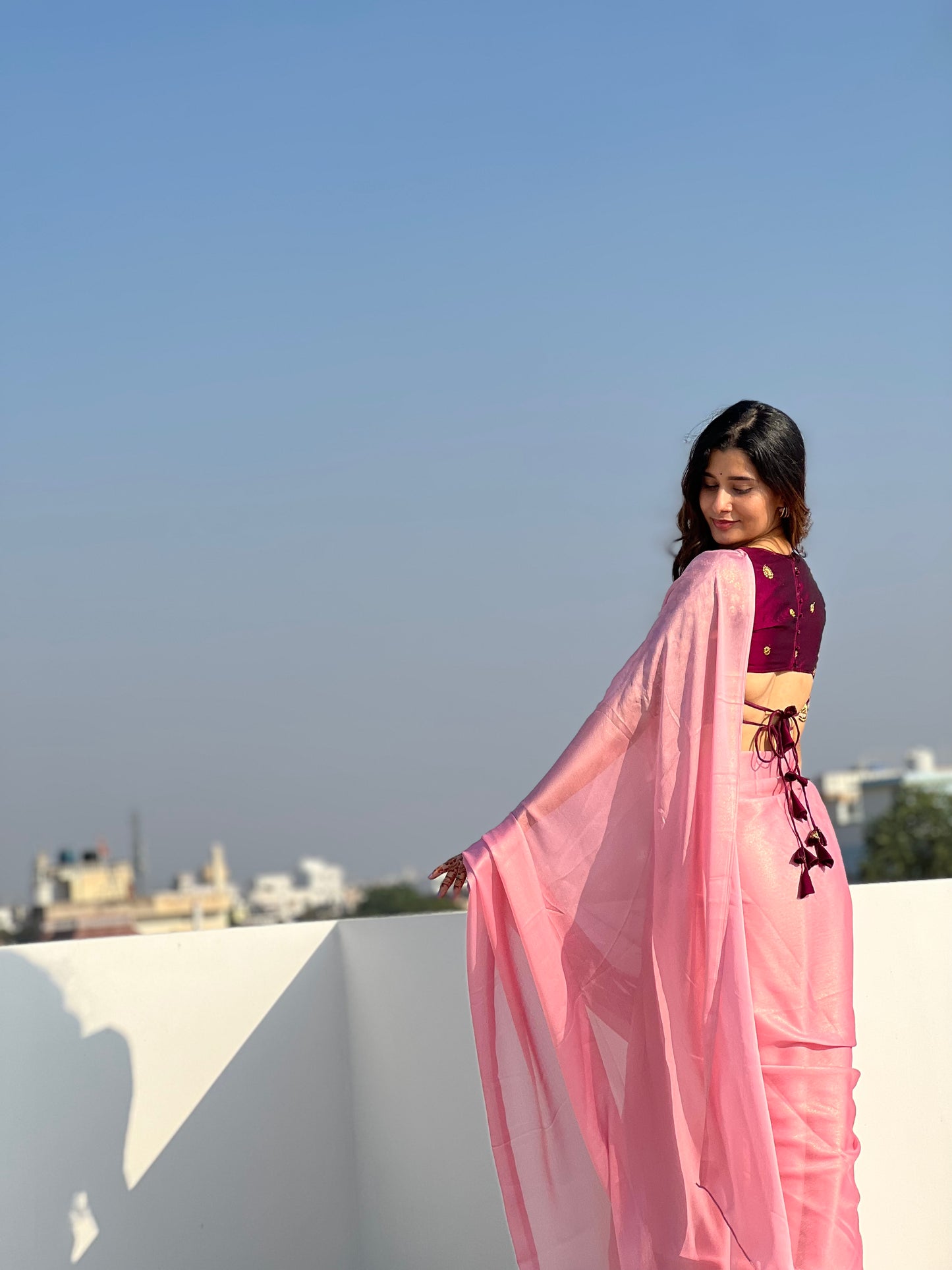 Latest satin designer saree