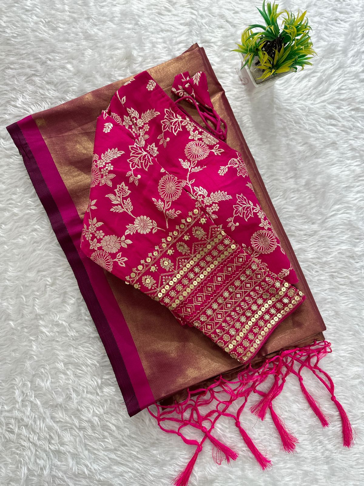 Soft organza tissue silk saree