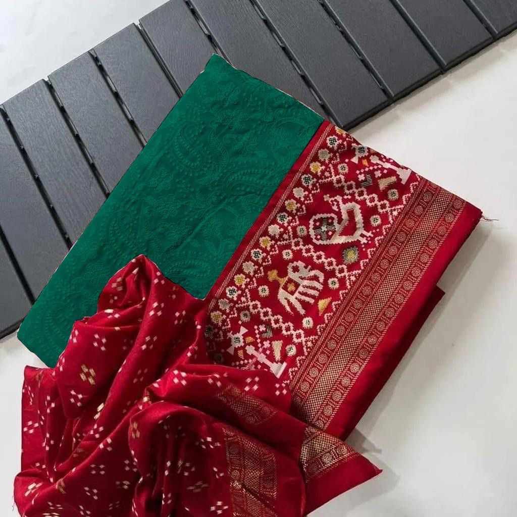 Georgette chikankari lucknowi embroidered saree