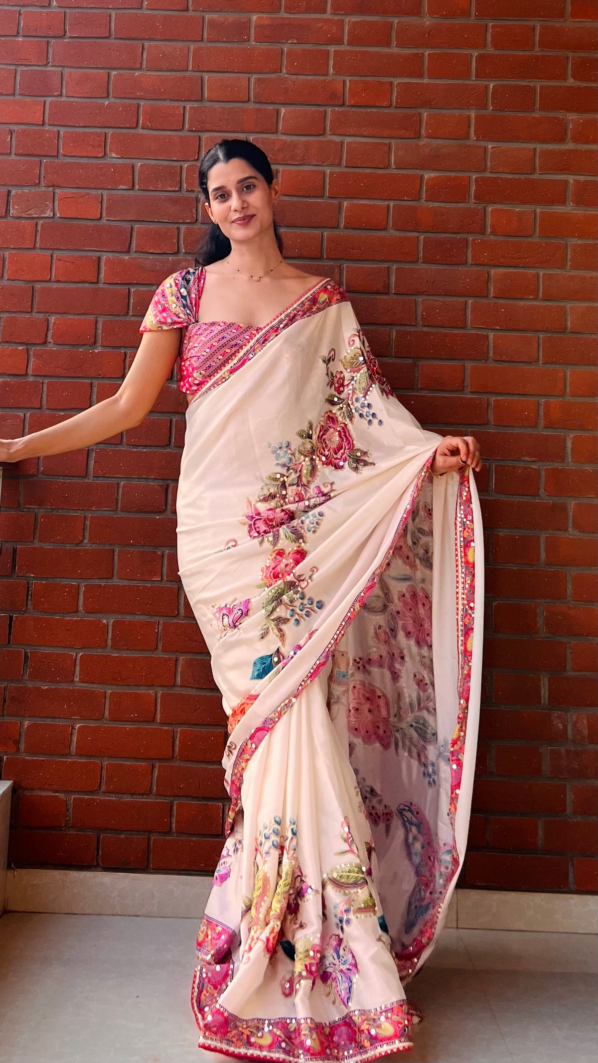 KS004|Mira Butterfly Print Saree🦋