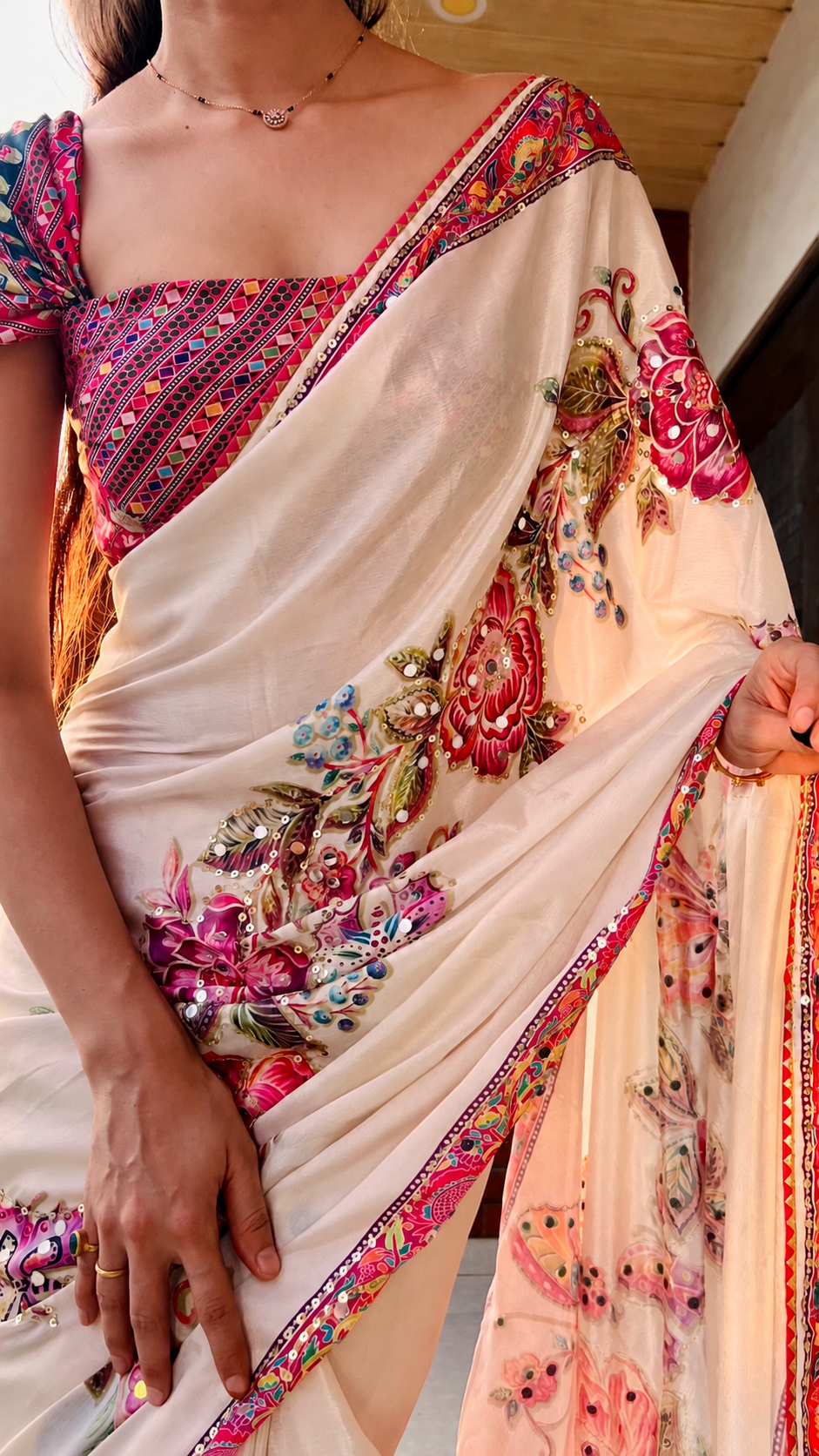 KS004|Mira Butterfly Print Saree🦋