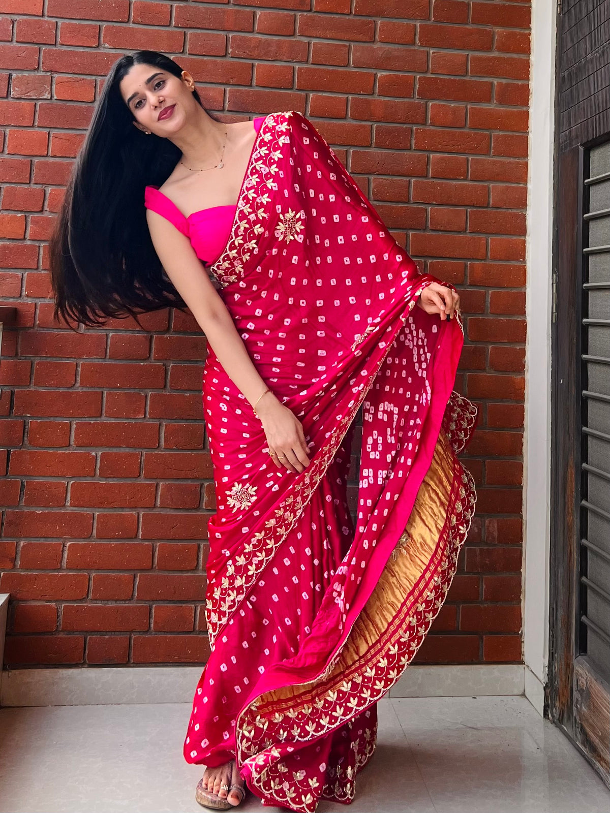 Heritage Pure Gajji Silk Bandhej Saree