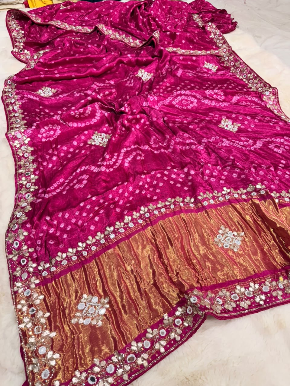Heritage Pure Gajji Silk Bandhej Saree