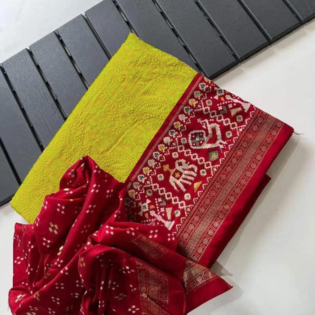 Georgette chikankari lucknowi embroidered saree