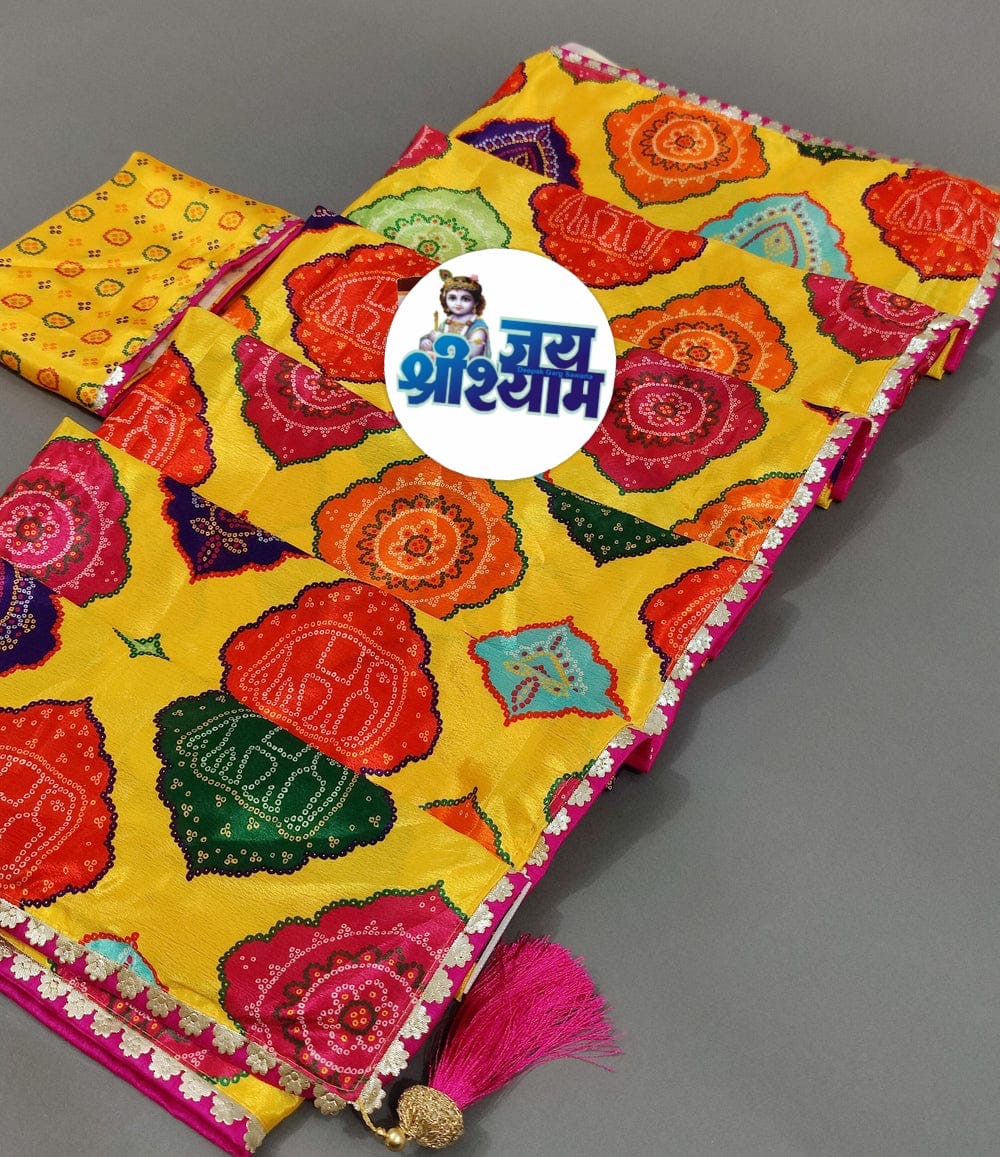 Crape Bandhani Multicolor Saree