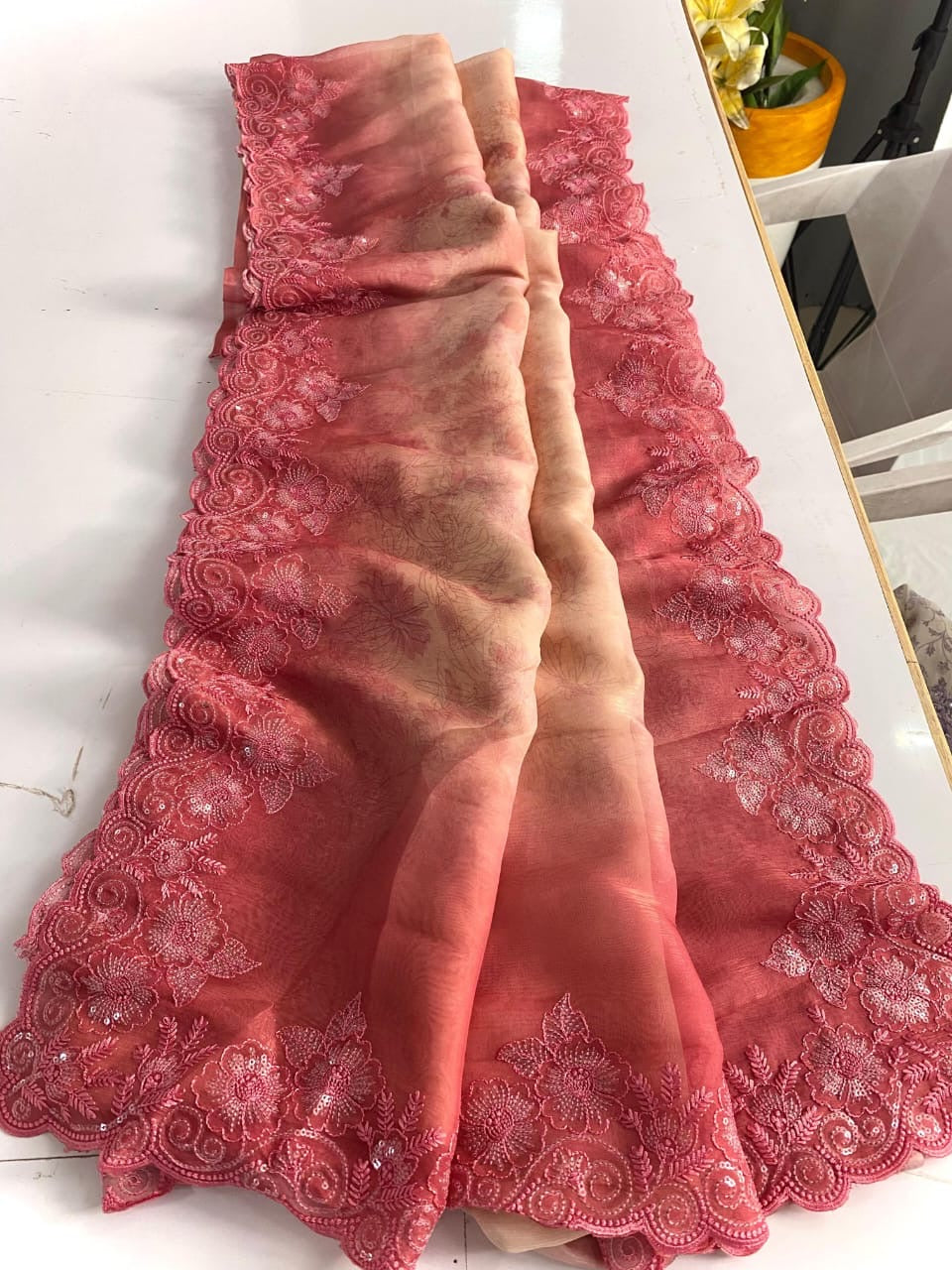 Magicgold organza sarees with viscose embroidery