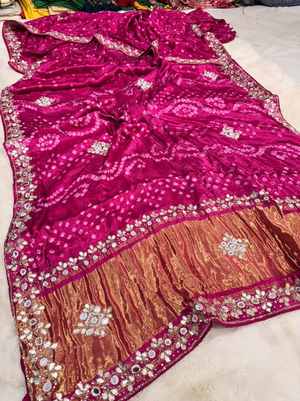 Heritage Pure Gajji Silk Bandhej Saree