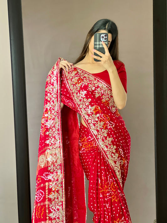 Karwachauth Special. Pure Gaji Silk saree