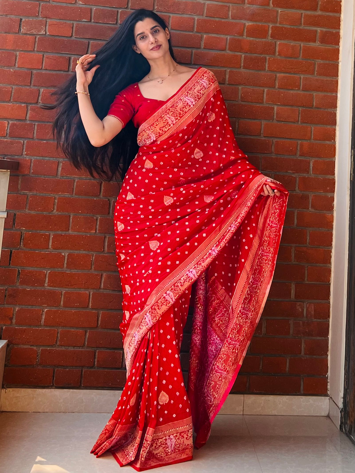Pure Soft Malai Silk Patola Pallu Saree♥️