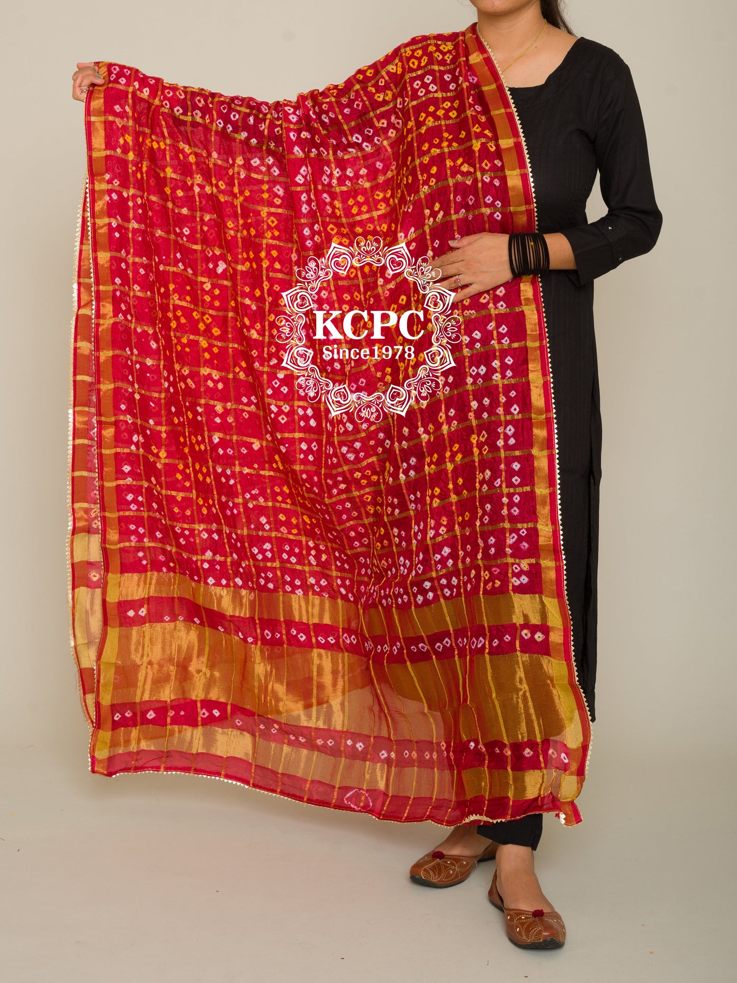 Latest Bandhani Mangal Path Ghatchola Dupatta