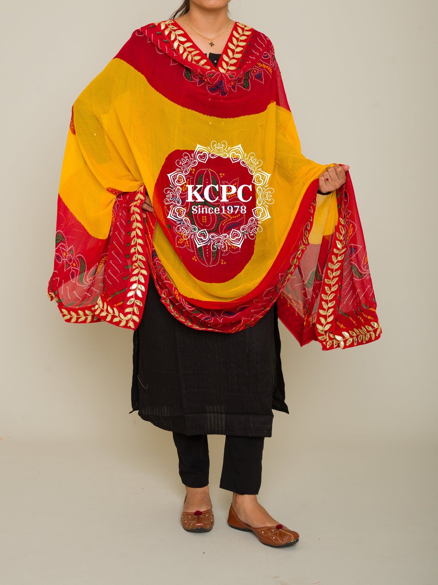 Pure Georgette Rajasthani Chunri Dupattas, OR, KC
