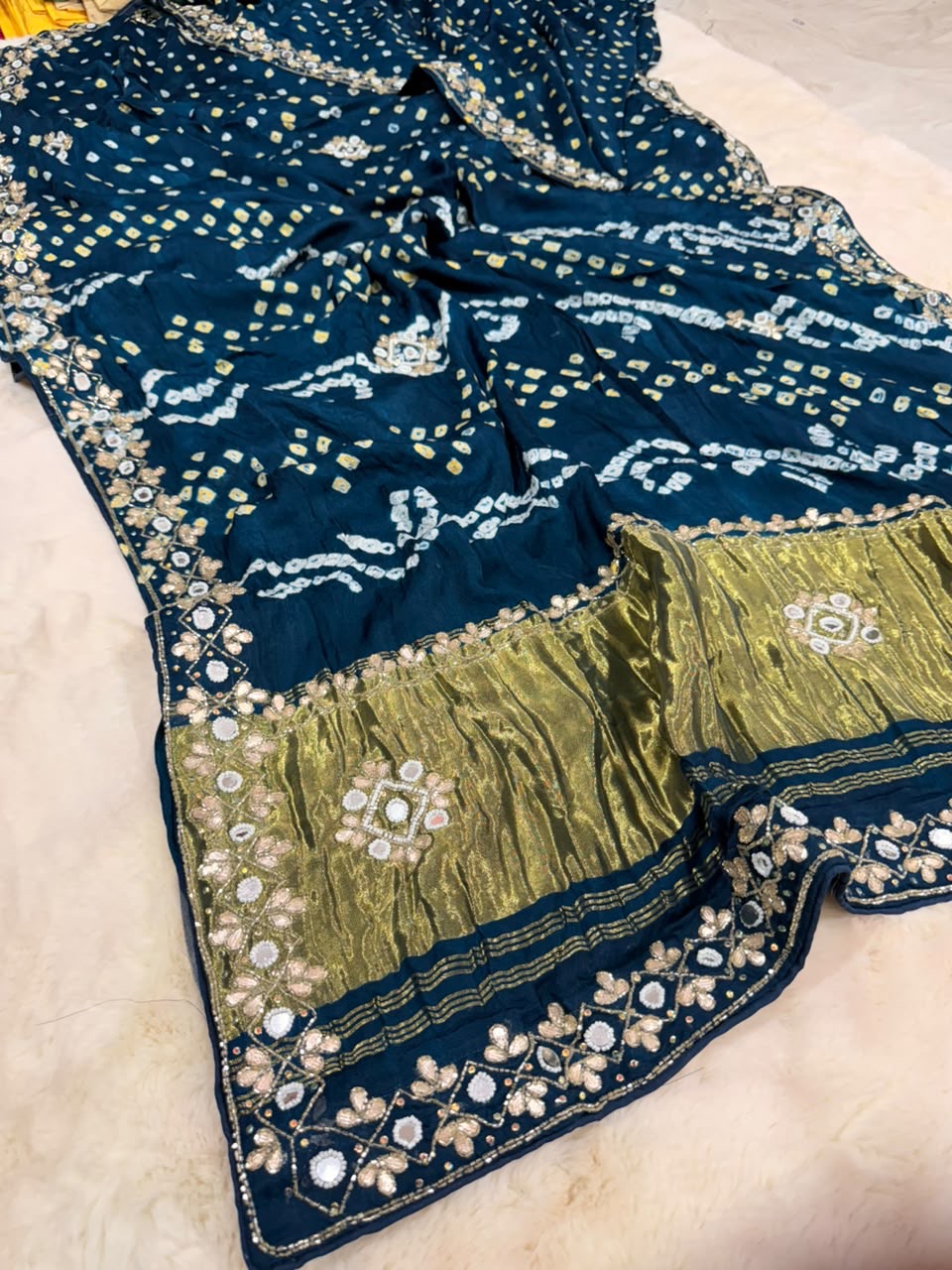 Heritage Pure Gajji Silk Bandhej Saree