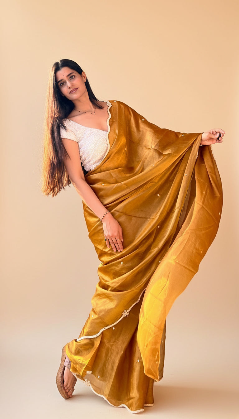 Space silk handwork saree with readymade handwork saree ♥️