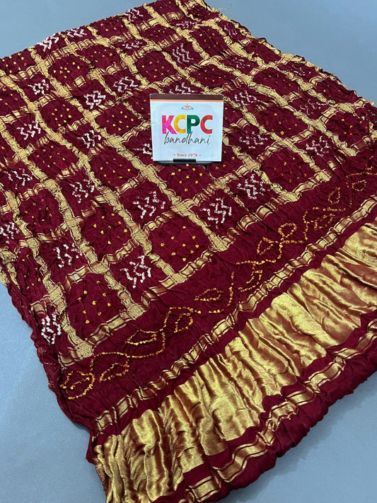 Designer Gaji Silk Bandhani Ghatchola Modal Dupatta