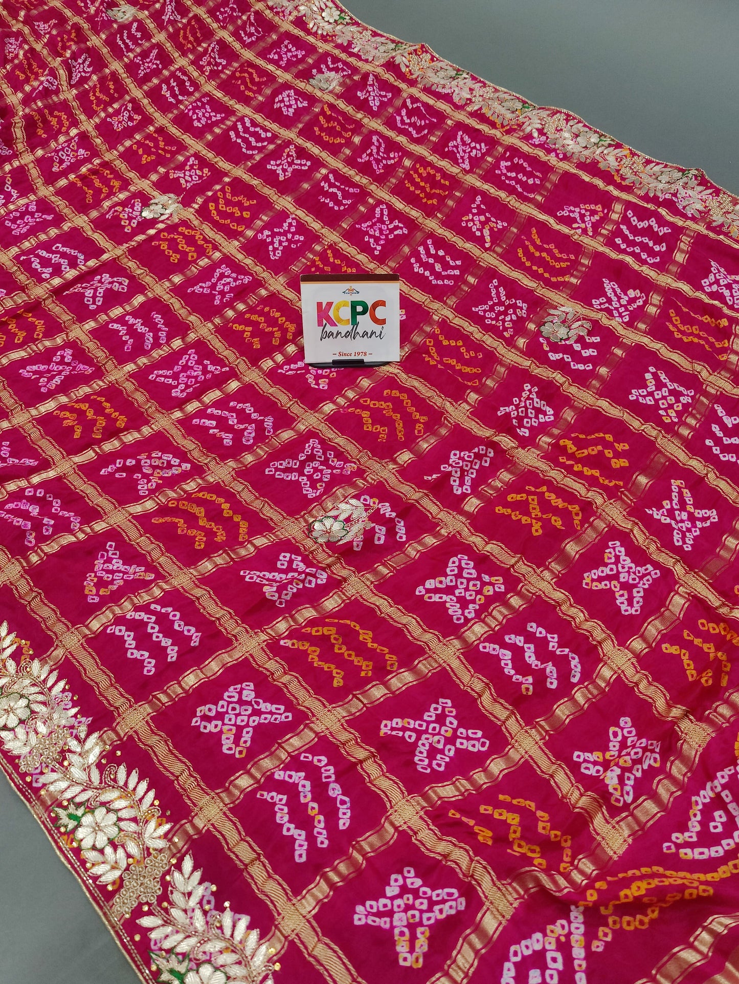 Designer Pure Gaji Silk Banarasi Bandhani  Ghatchola Gotapatti Work Dupatta