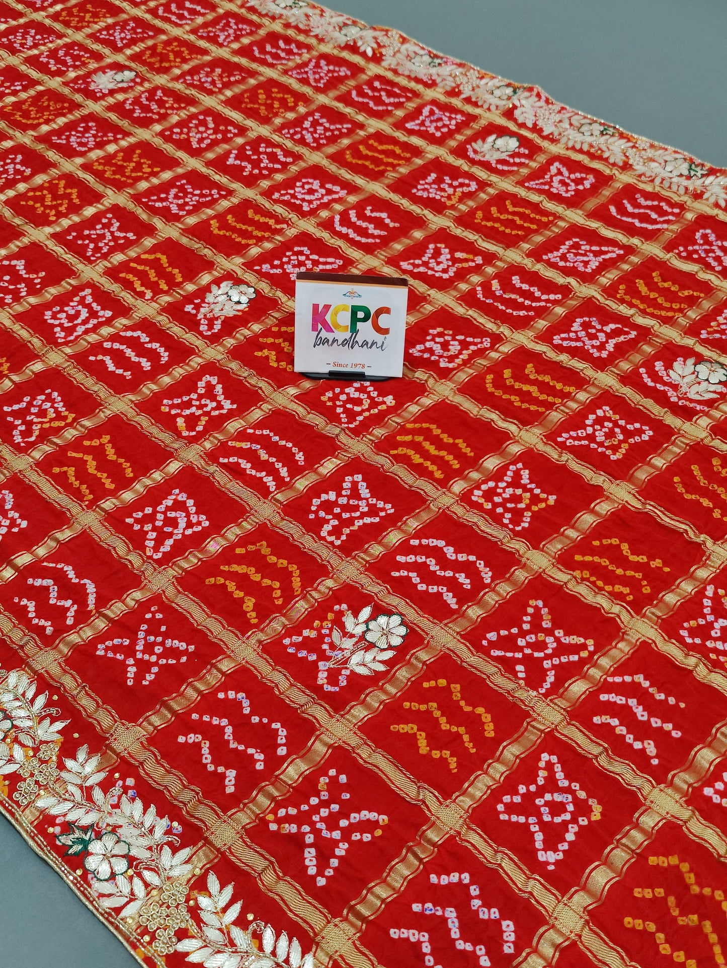 Designer Pure Gaji Silk Banarasi Bandhani  Ghatchola Gotapatti Work Dupatta