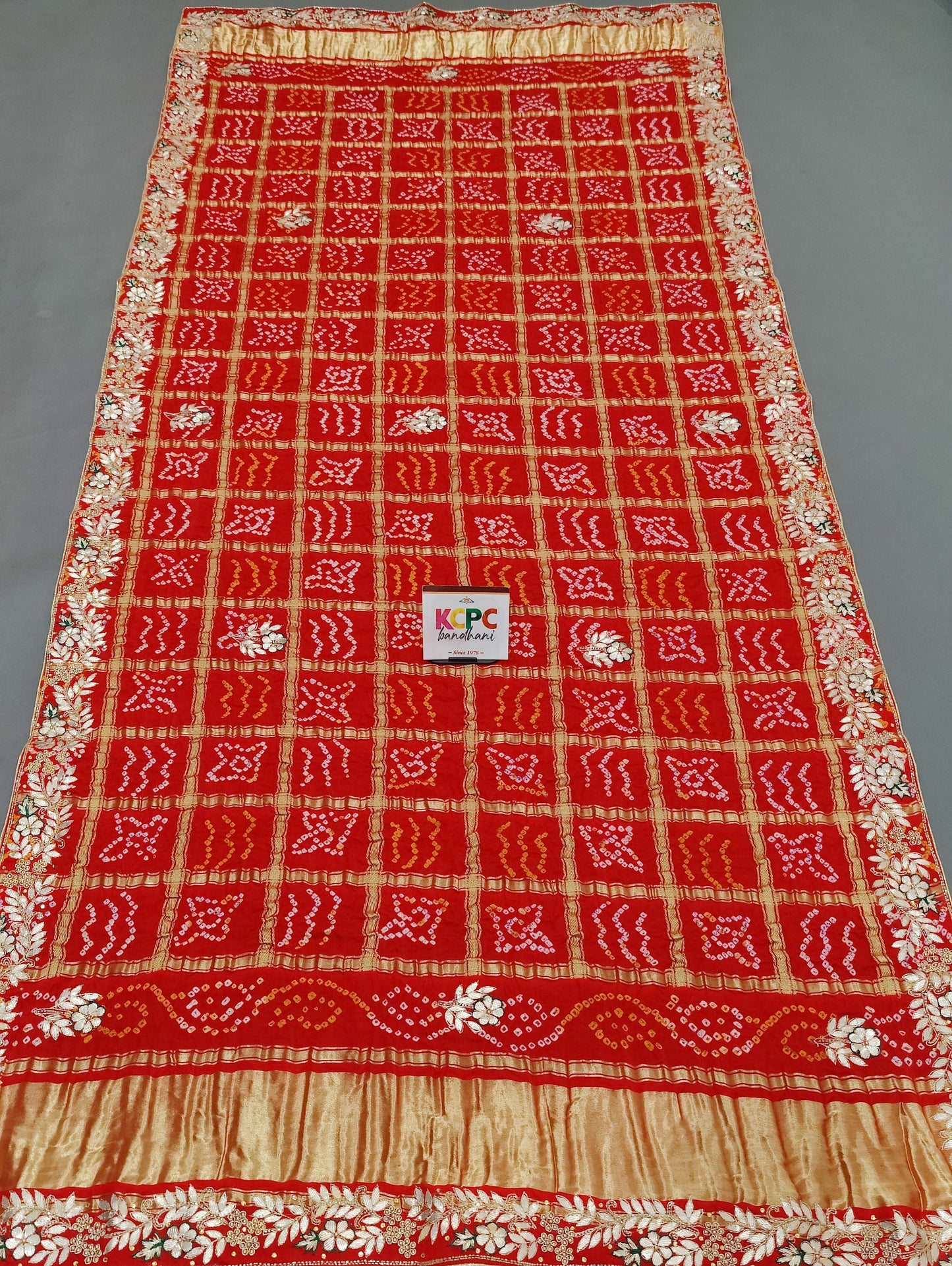 Designer Pure Gaji Silk Banarasi Bandhani  Ghatchola Gotapatti Work Dupatta