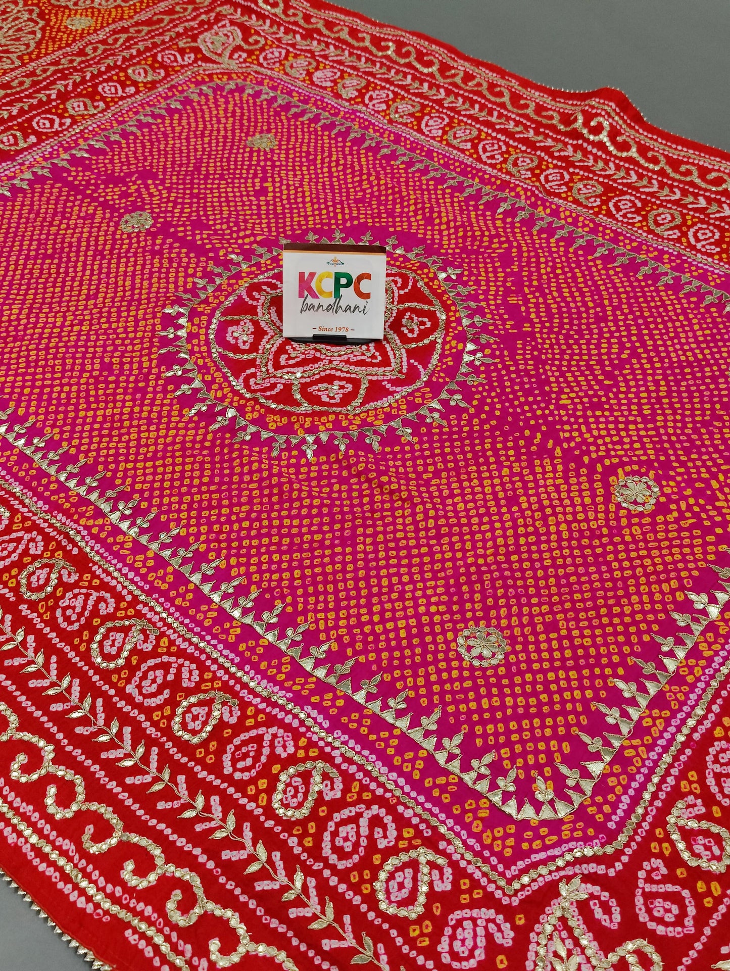 Latest New Launch Pure Gaji silk bandhani Gotapatti work Dupatta, KCPC, Amt
