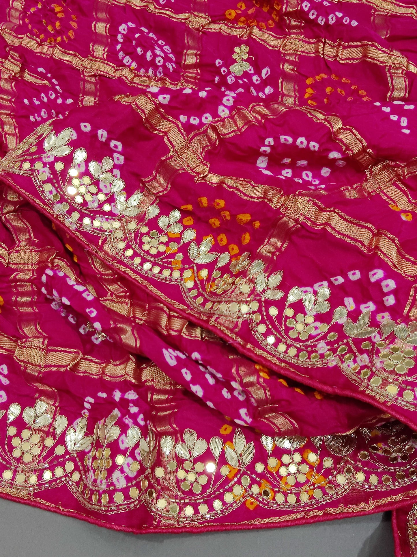 Latest New Pure Gaji silk hand gotapatti work Dupatta, KCPC, RG