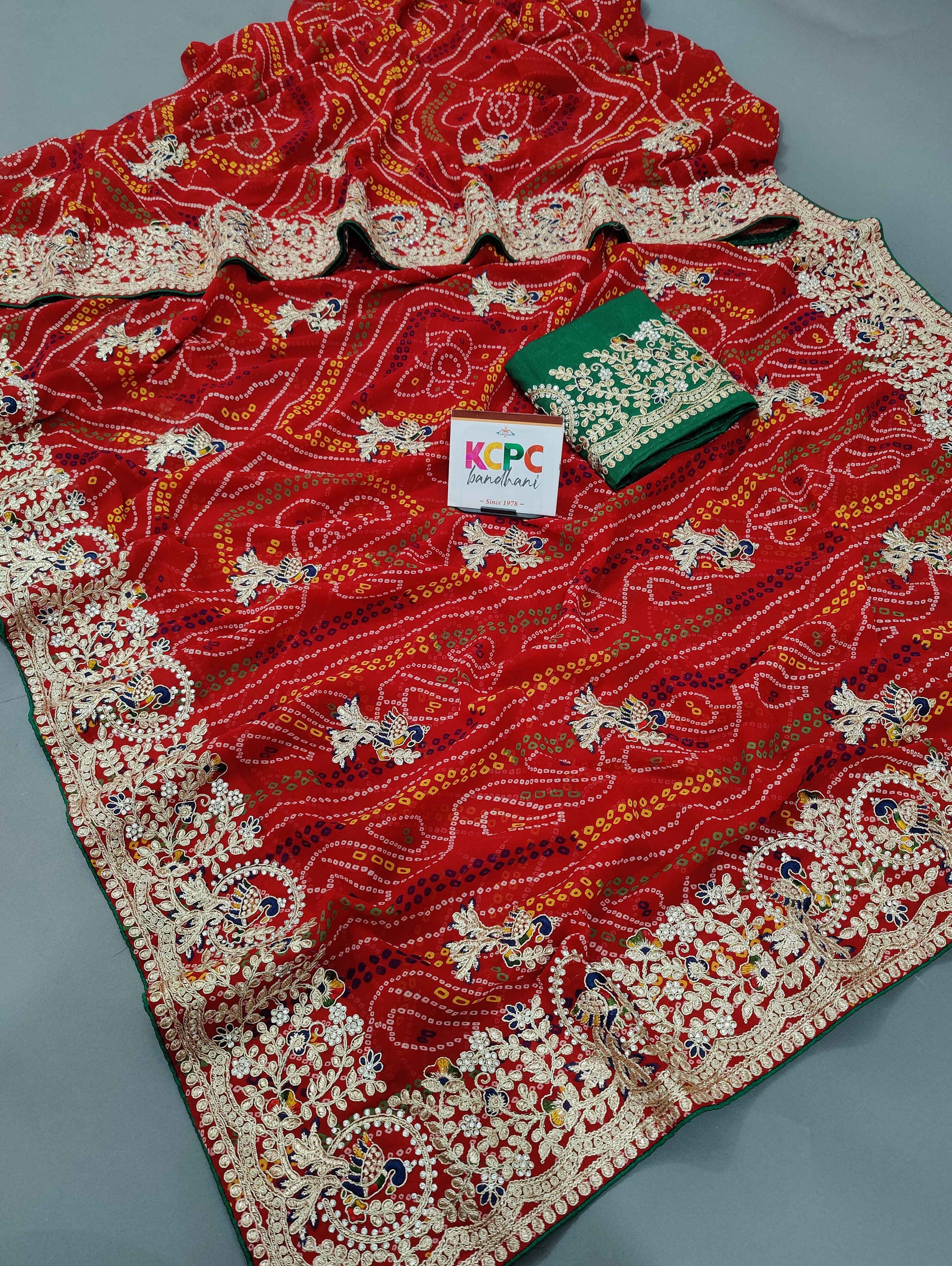 Pure 60-60 Georgette Marwadi Traditional Chundi Saaree,SWA – Kalpriya