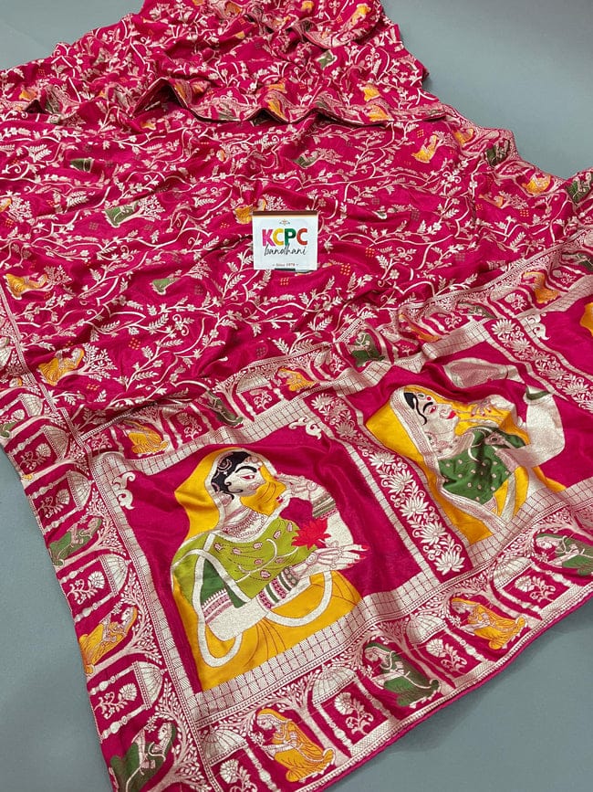 Priyaz gallery New Launch Munga silk Fabric Banarsi Zari weaving saree havey pallu with Blouse