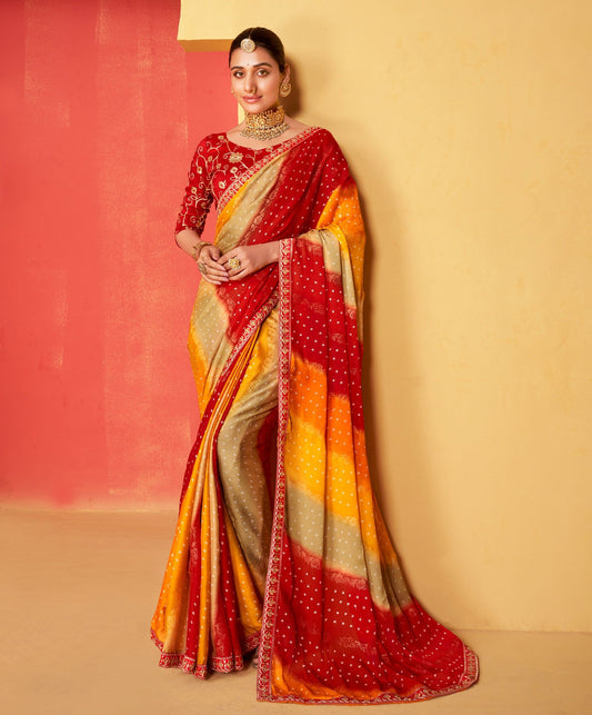 New Bandhani Summer special Chiffon Saree,SRD