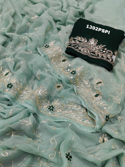 KcPc pure Diamond chiffon Mukesh work Jaipuri tradishanal Rajputi saree,VND