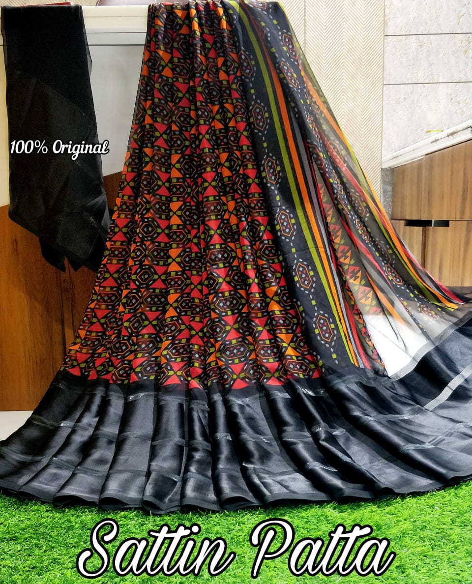 Sattin patta saree