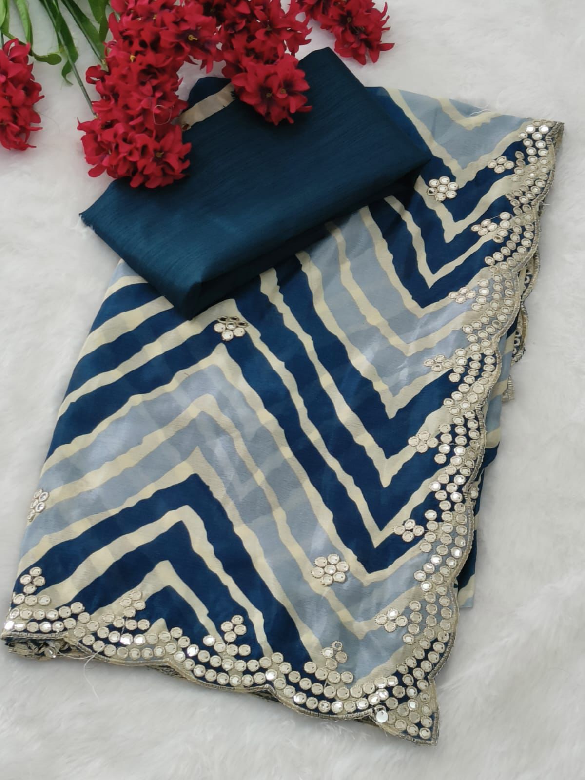 Chinon febric saree