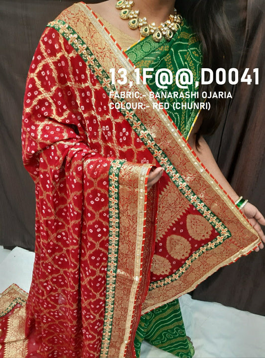 Pure ojariya Banarasi ghatchola bandhani dupatta, OR, KC