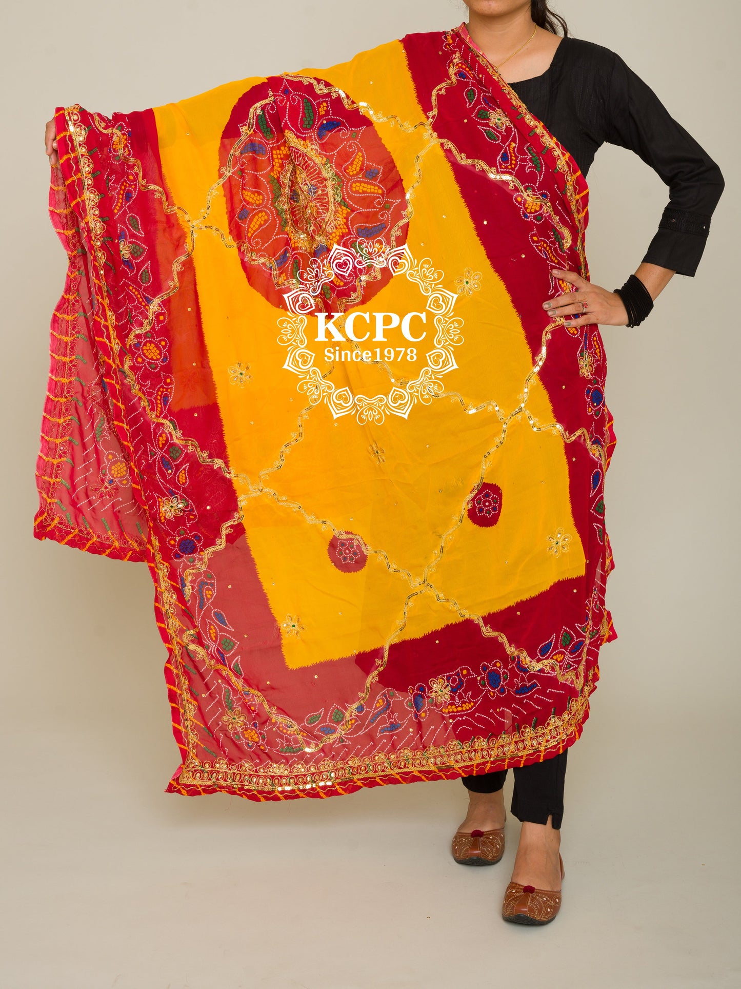 Pure Georgette Rajasthani Chunri Dupattas,DR, KC