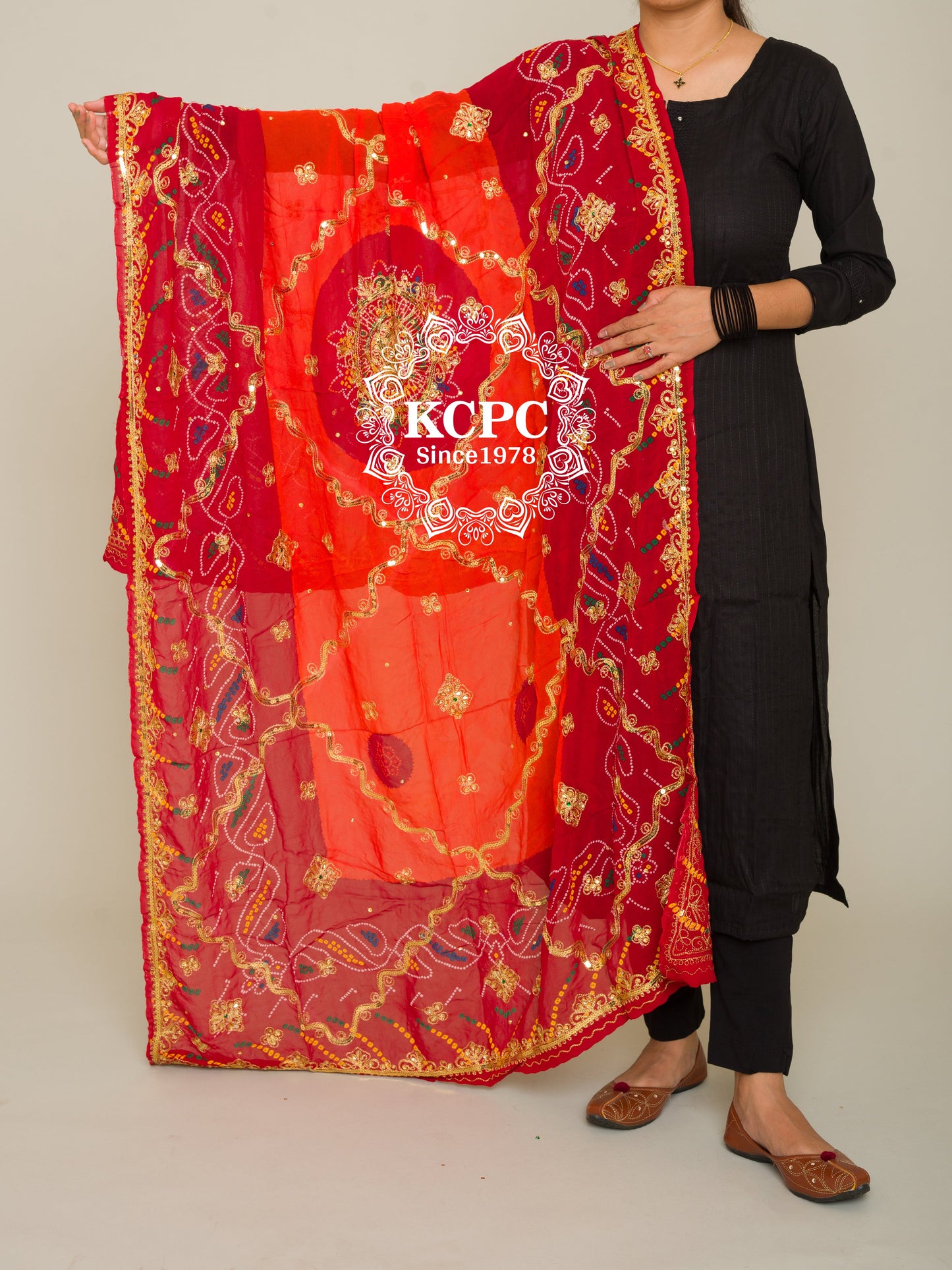Pure Georgette Rajasthani Chunri Dupattas,DR, KC