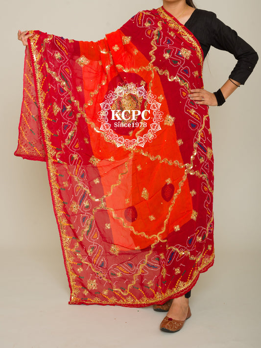 Pure Georgette Rajasthani Chunri Dupattas,DR, KC
