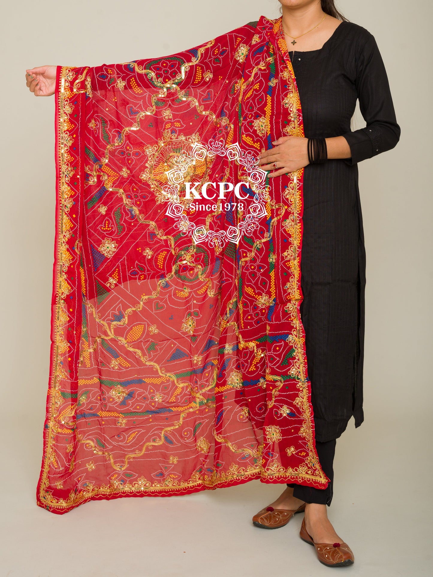 Pure Georgette Rajasthani Chunri Dupattas,DR, KC