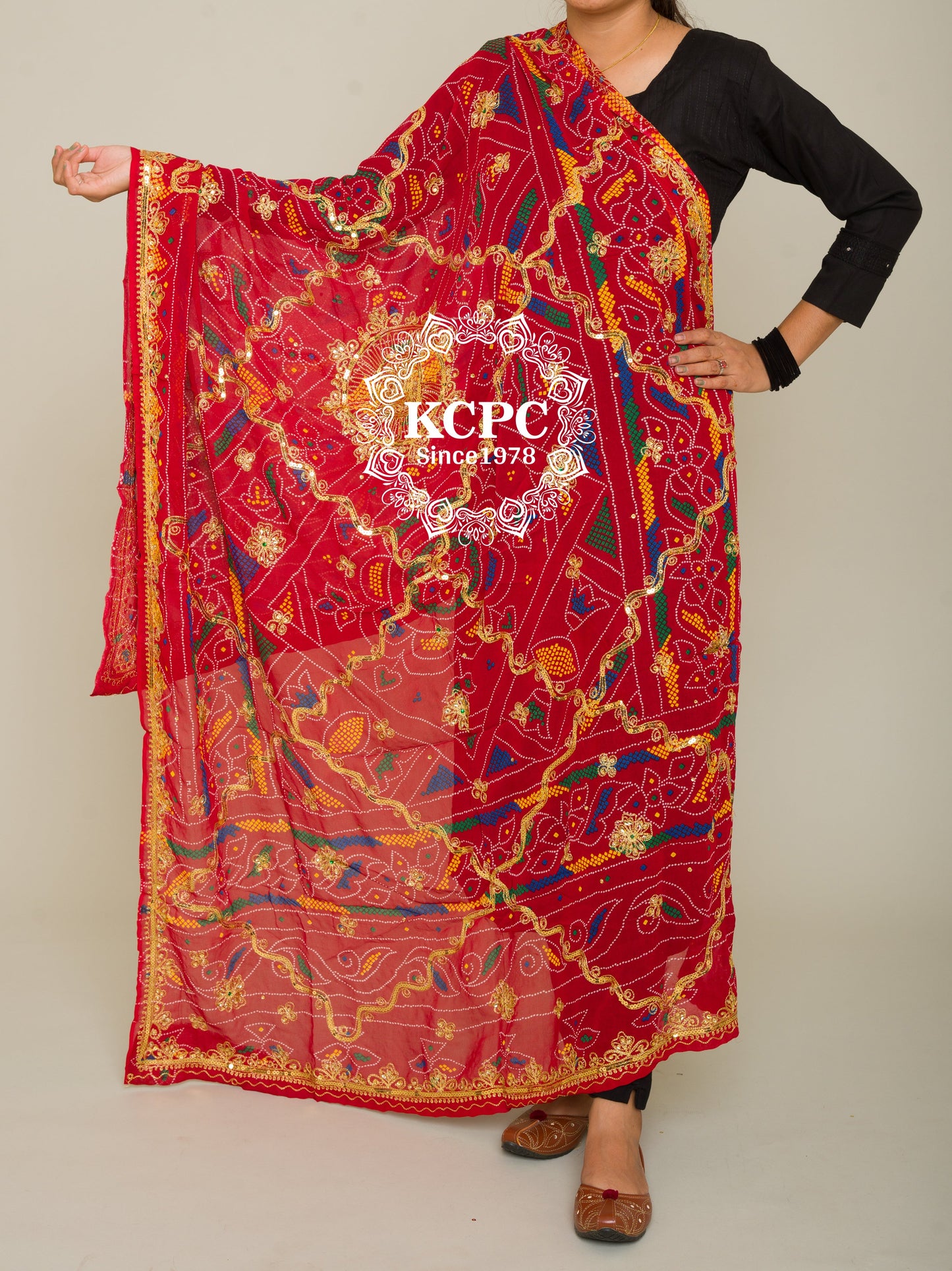 Pure Georgette Rajasthani Chunri Dupattas,DR, KC