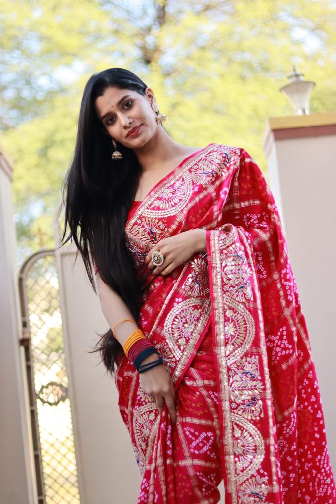 Pure Gaji Silk Bandhej Sarees