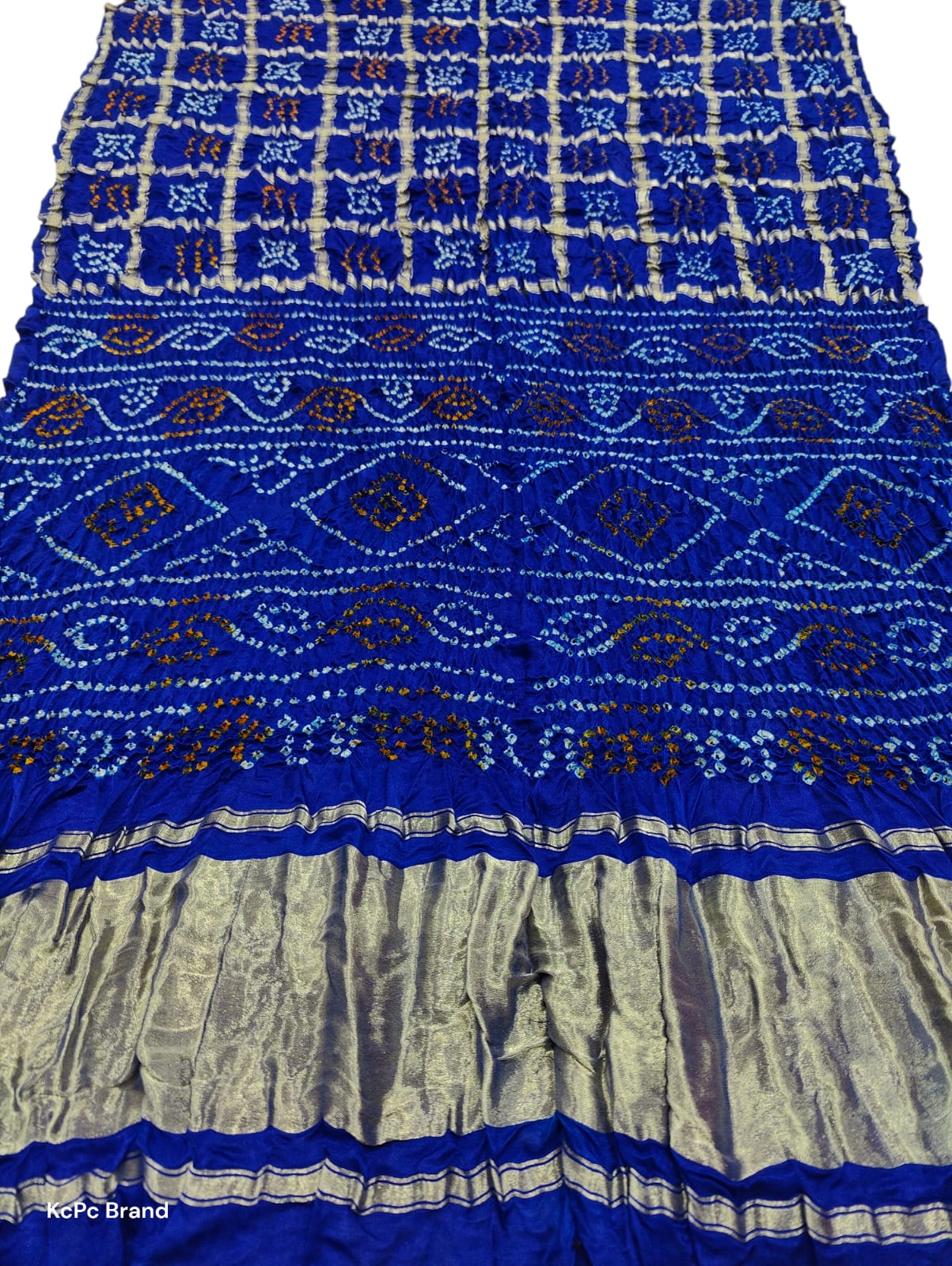 Pure Gaji Silk Bandhani Ghatchola Saree With Blouse