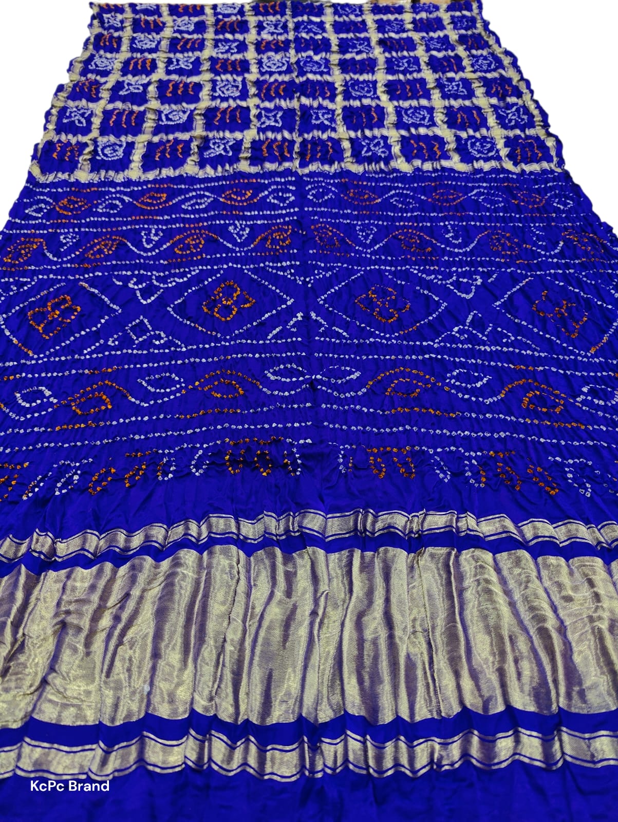 Pure Gaji Silk Bandhani Ghatchola Saree With Blouse