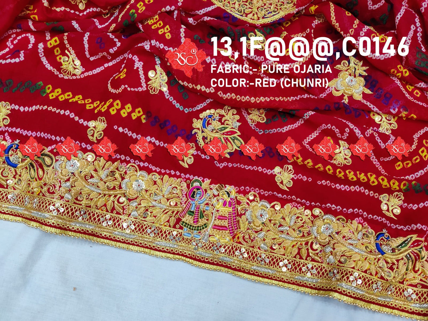 Beautiful Aara-Tari Work Marwadi Chunri
