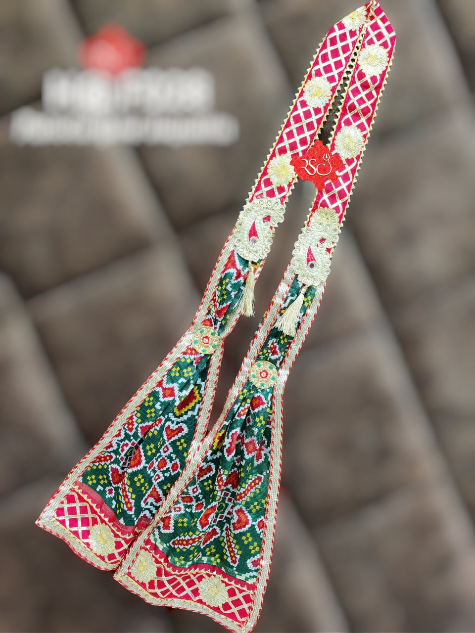 Gents Dupatta Stole Patola Style For Mangal Path And Marriage Return Gift Purpose Nr Rsc Green