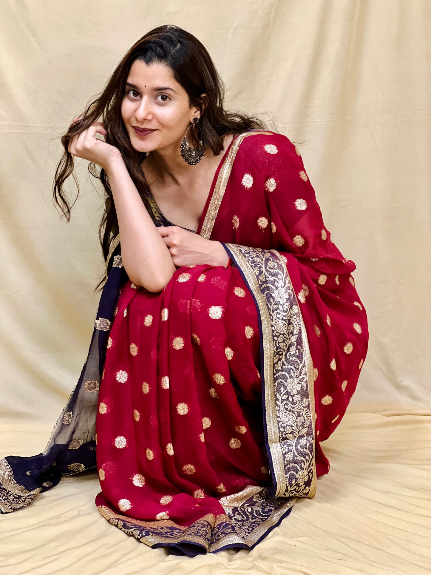 Pure Georgette Saree With Zari Weaving
